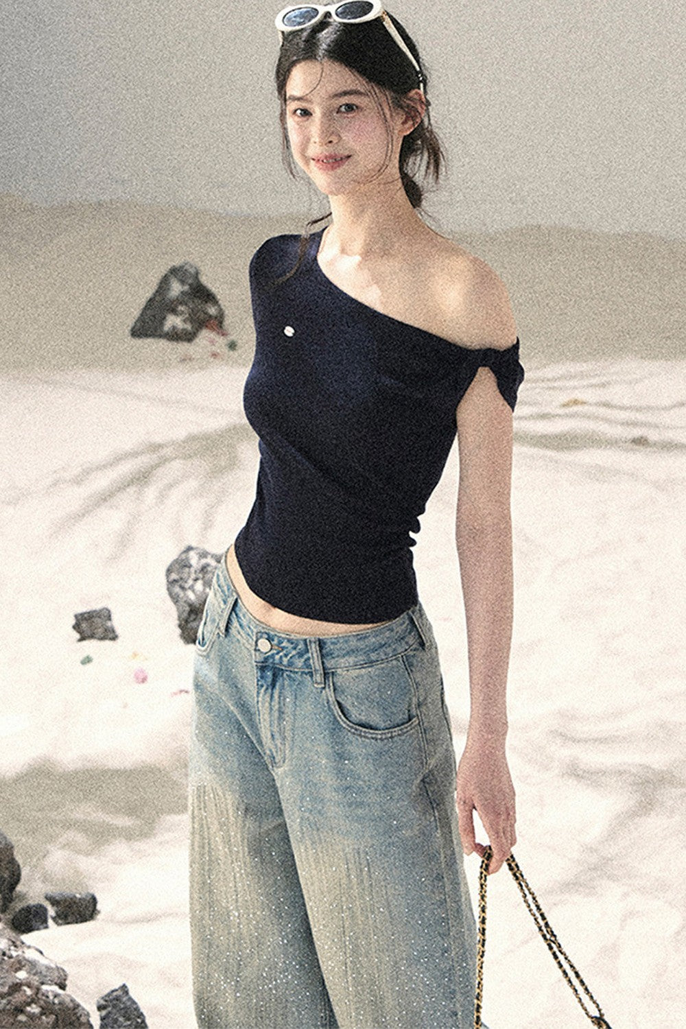 Asymmetrical Knot Crop Top