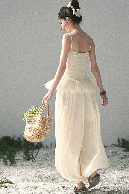French Lace Summer Top and Pants Set