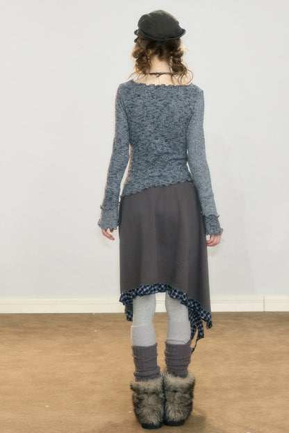 Plaid Graffiti Rabbit Skirt