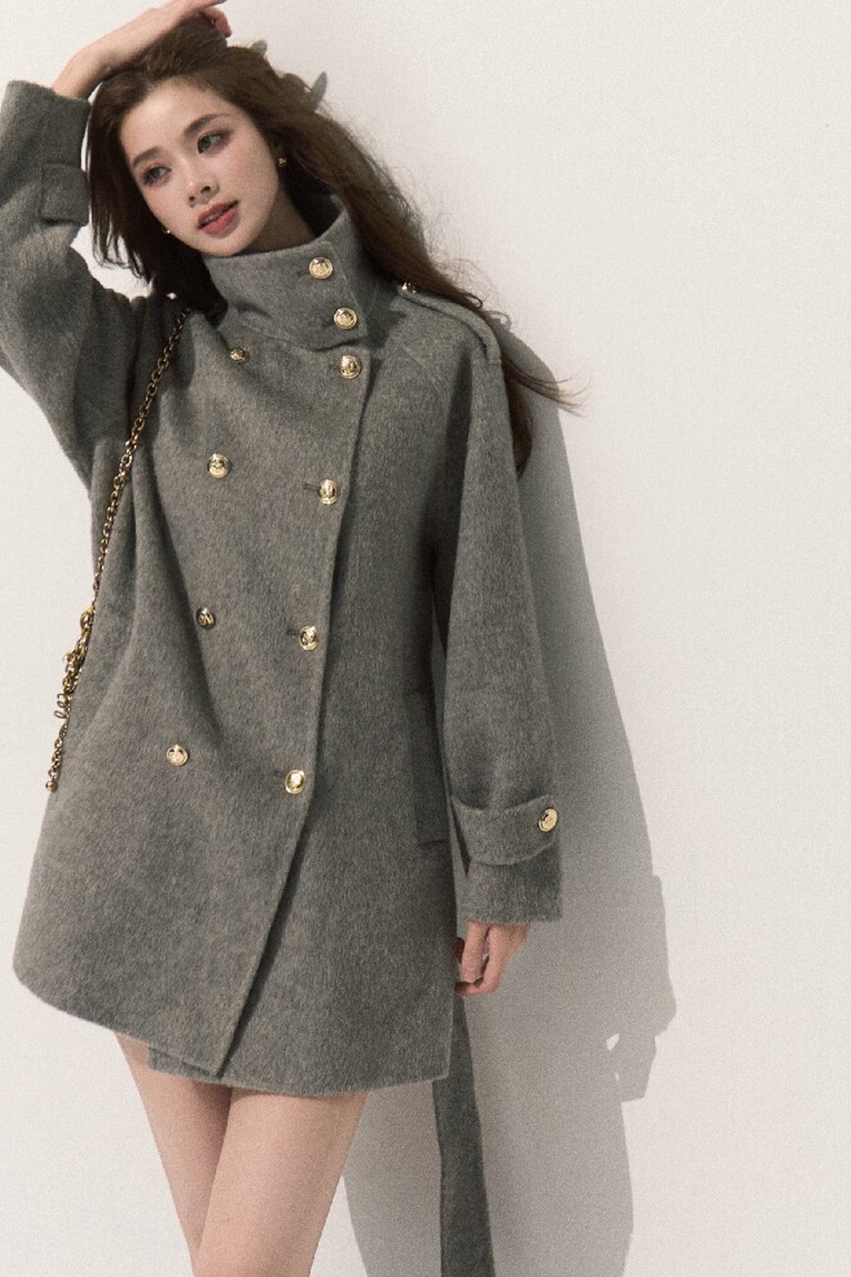 Cappotto in pura lana con cintura