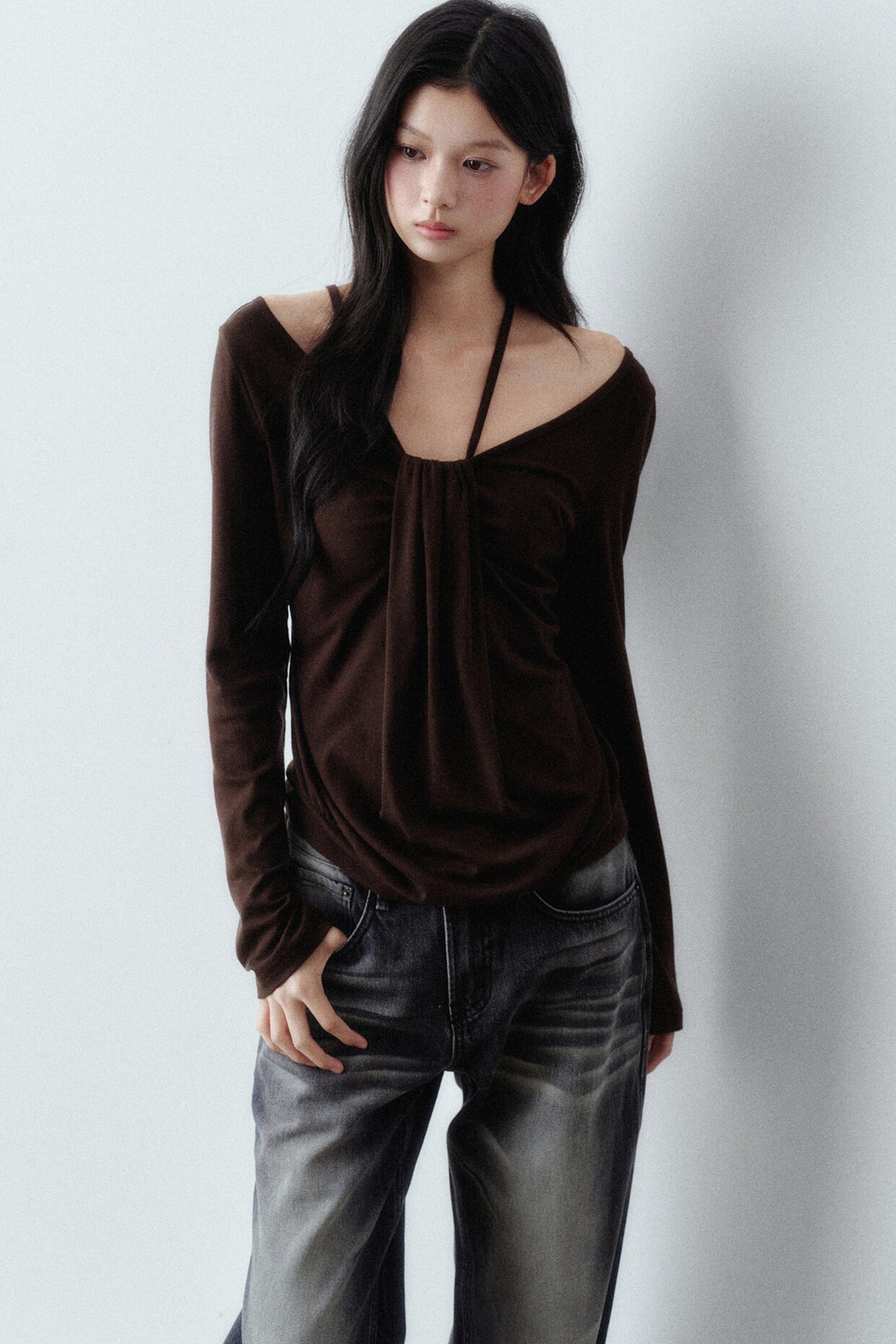 Lyocell Wool Large Round Neck T-shirt