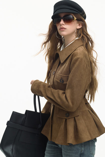 Loose Suede Long Sleeve Jacket