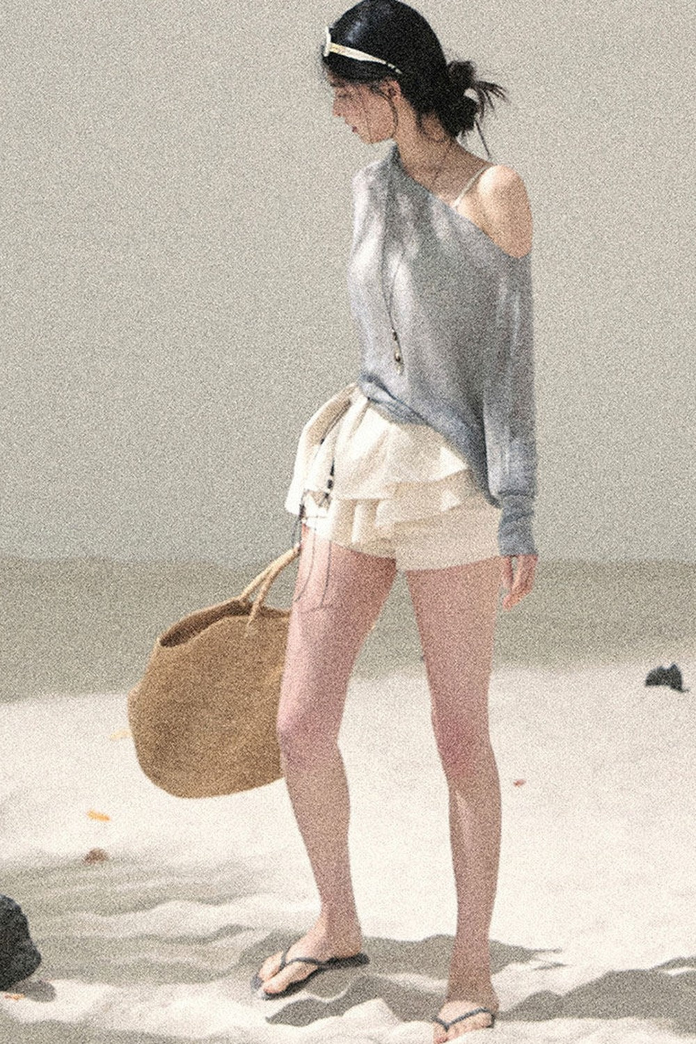 Conjunto de Top Hazy Mist Sin Hombros