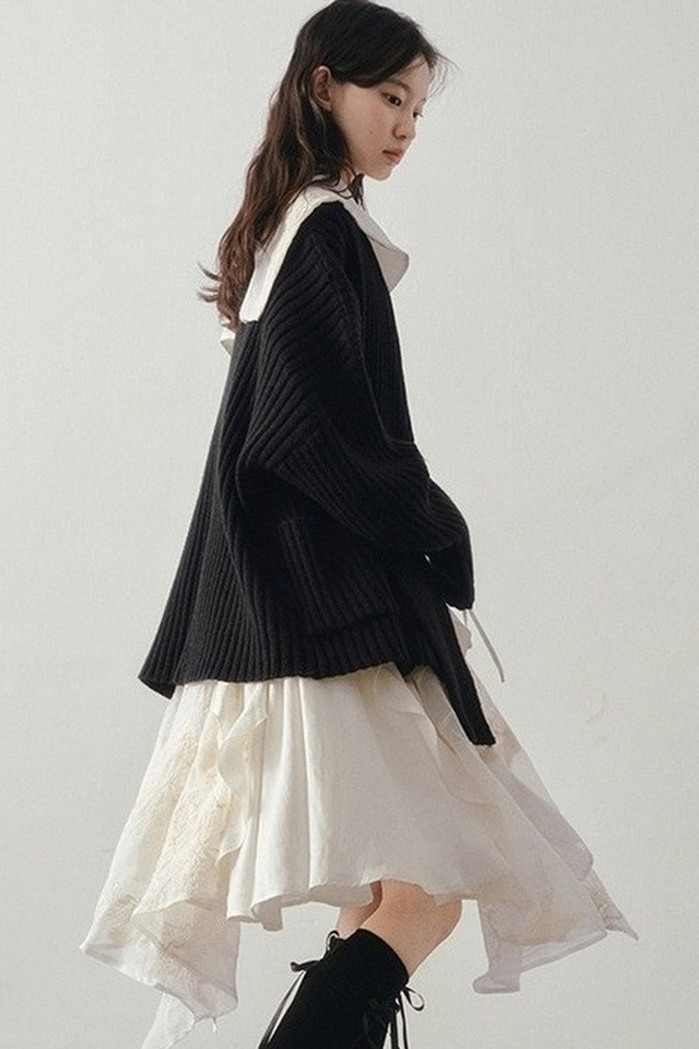 Loose Striped Knit Cardigan
