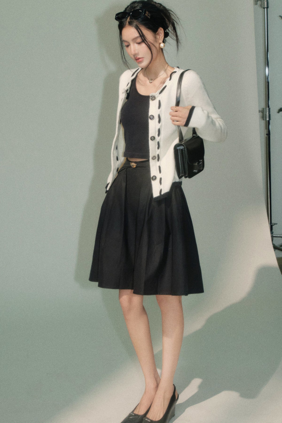 Knitted Cardigan Skirt Set-Up