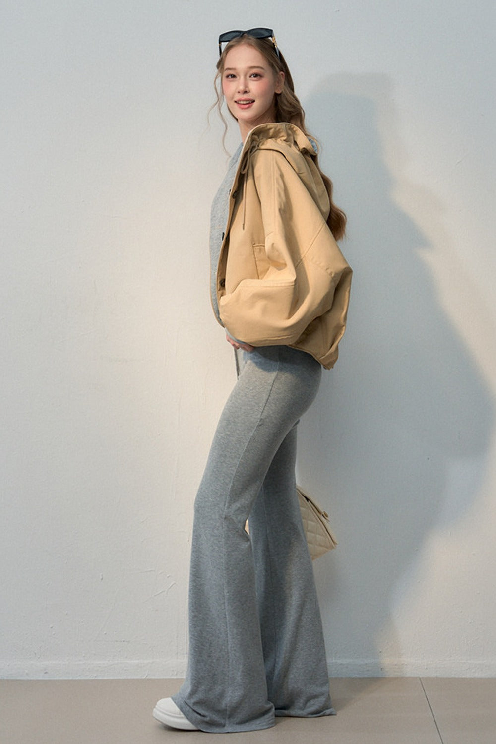 Short Color-Block Hooded Jacket