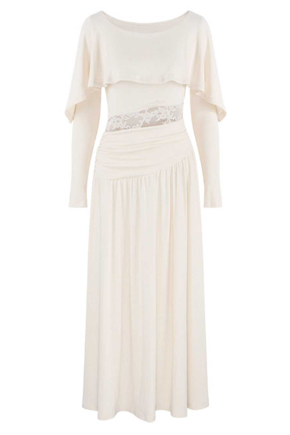 Long-Sleeved Lace Patchwork Dress