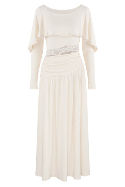 Long-Sleeved Lace Patchwork Dress
