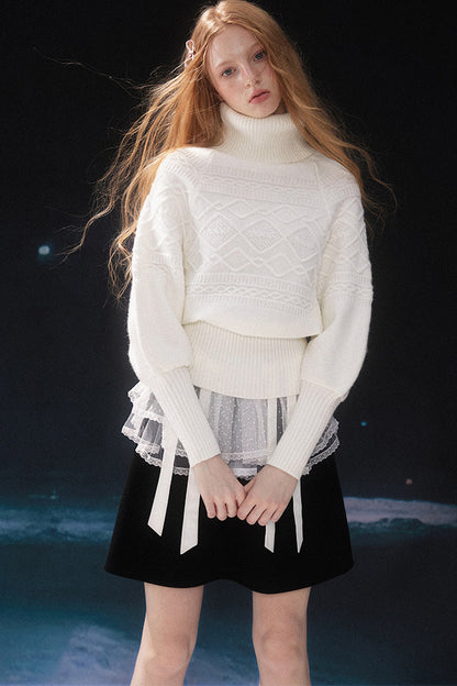 High-Waisted Mesh Tiered Skirt