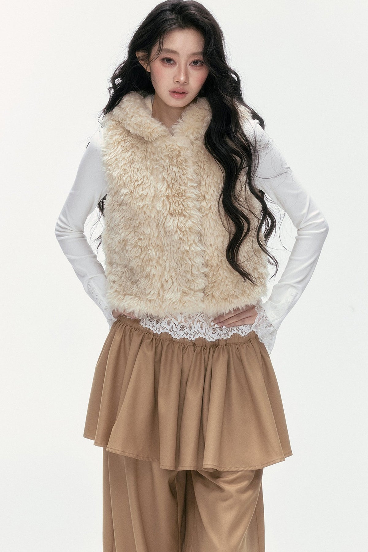 Hooded Faux Fur Vest