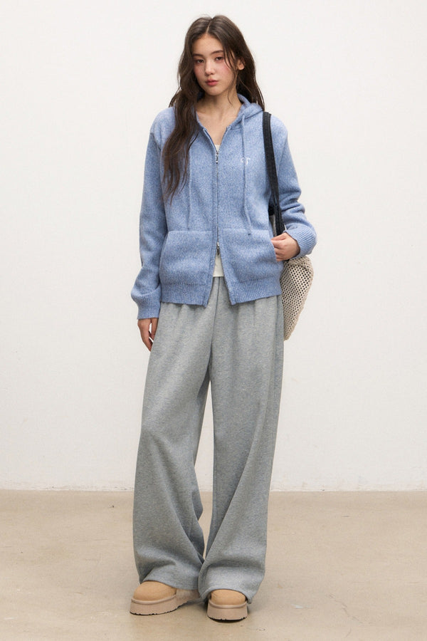 Blue Hooded Jacket and Pants Set-Up