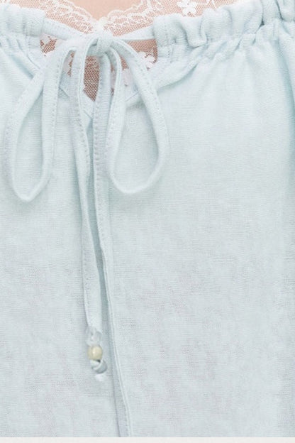 Snowflake Cotton Short-Sleeve Babydoll Top
