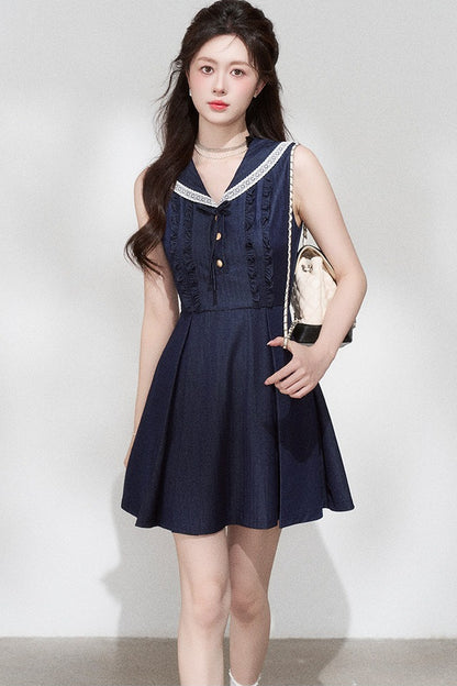French Collar Bow Dress
