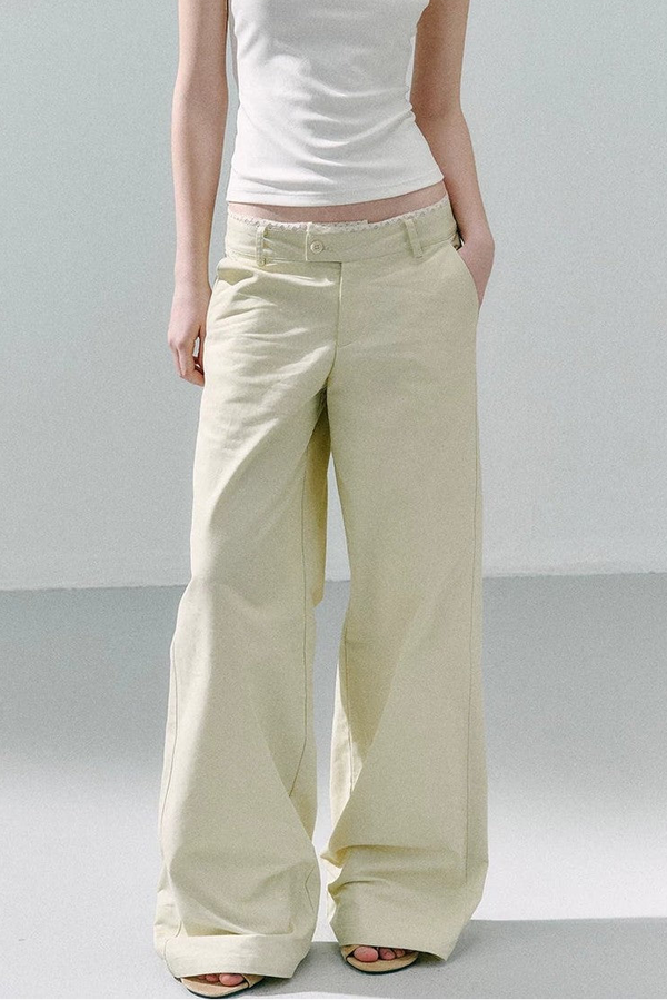 Romantic Lace Trim Pants