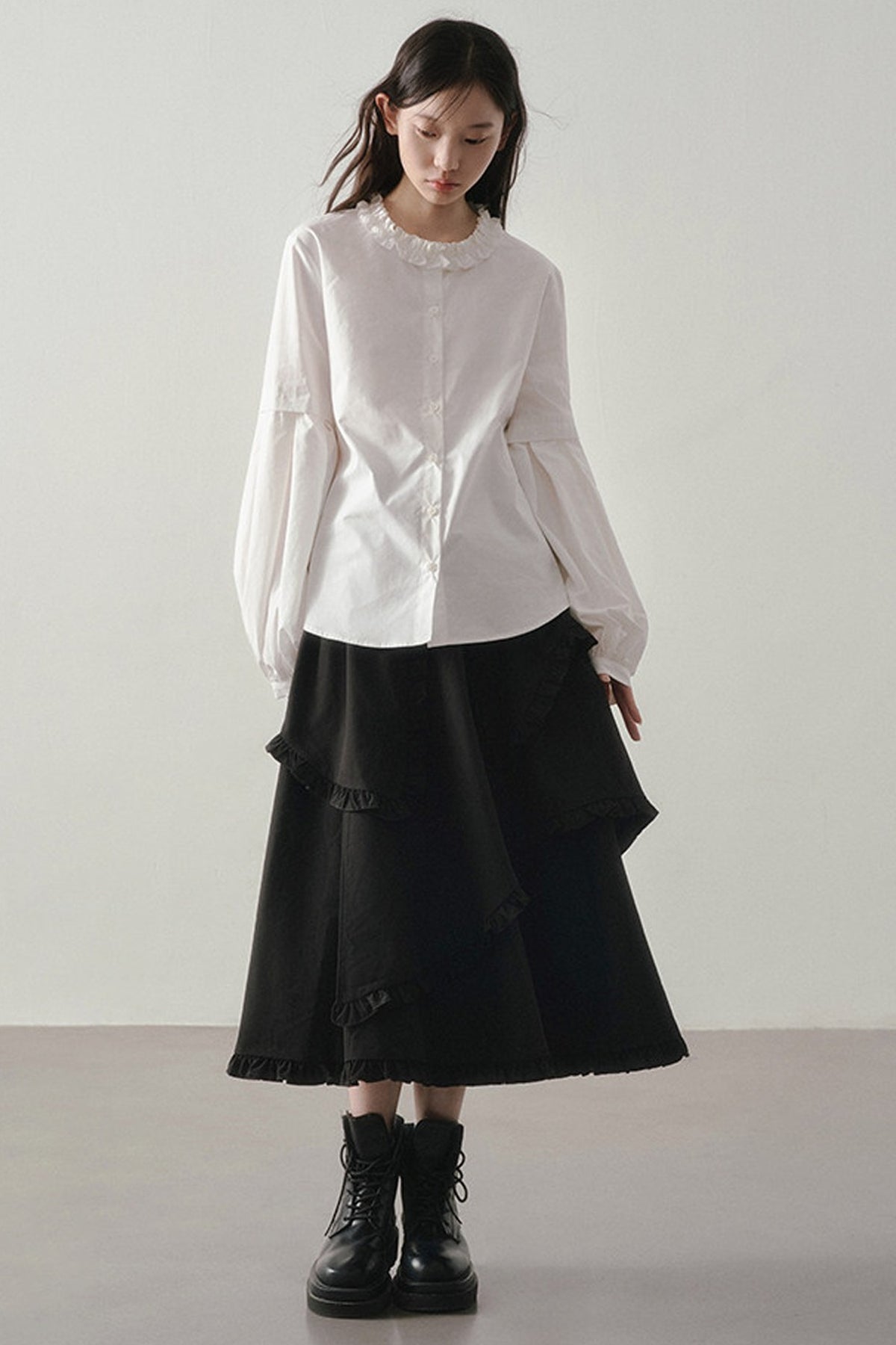 Irregular Layered-Look A-Line Dress