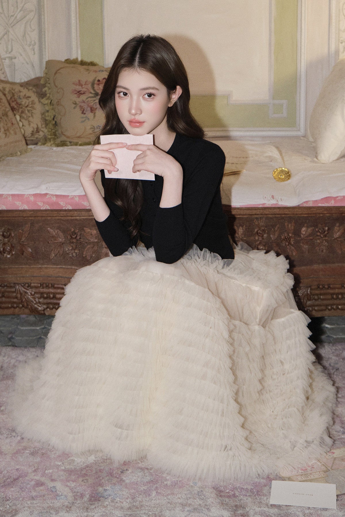 Multi-Layered Pleated Tulle Skirt