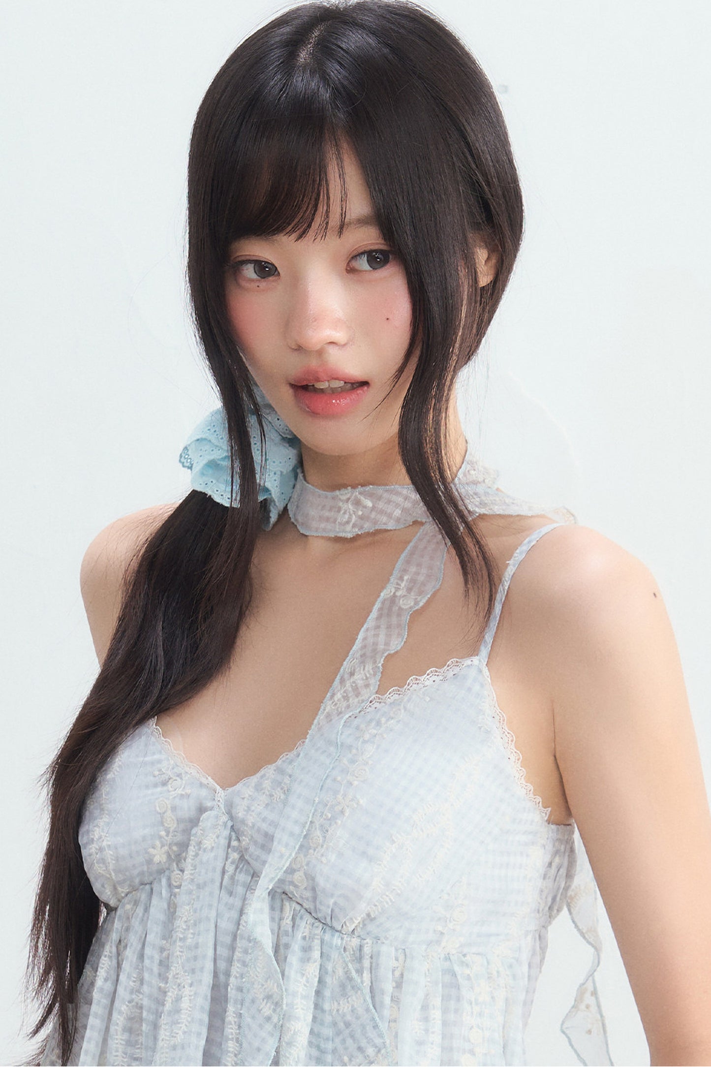 Irregular Hem Plaid Lace Camisole Top