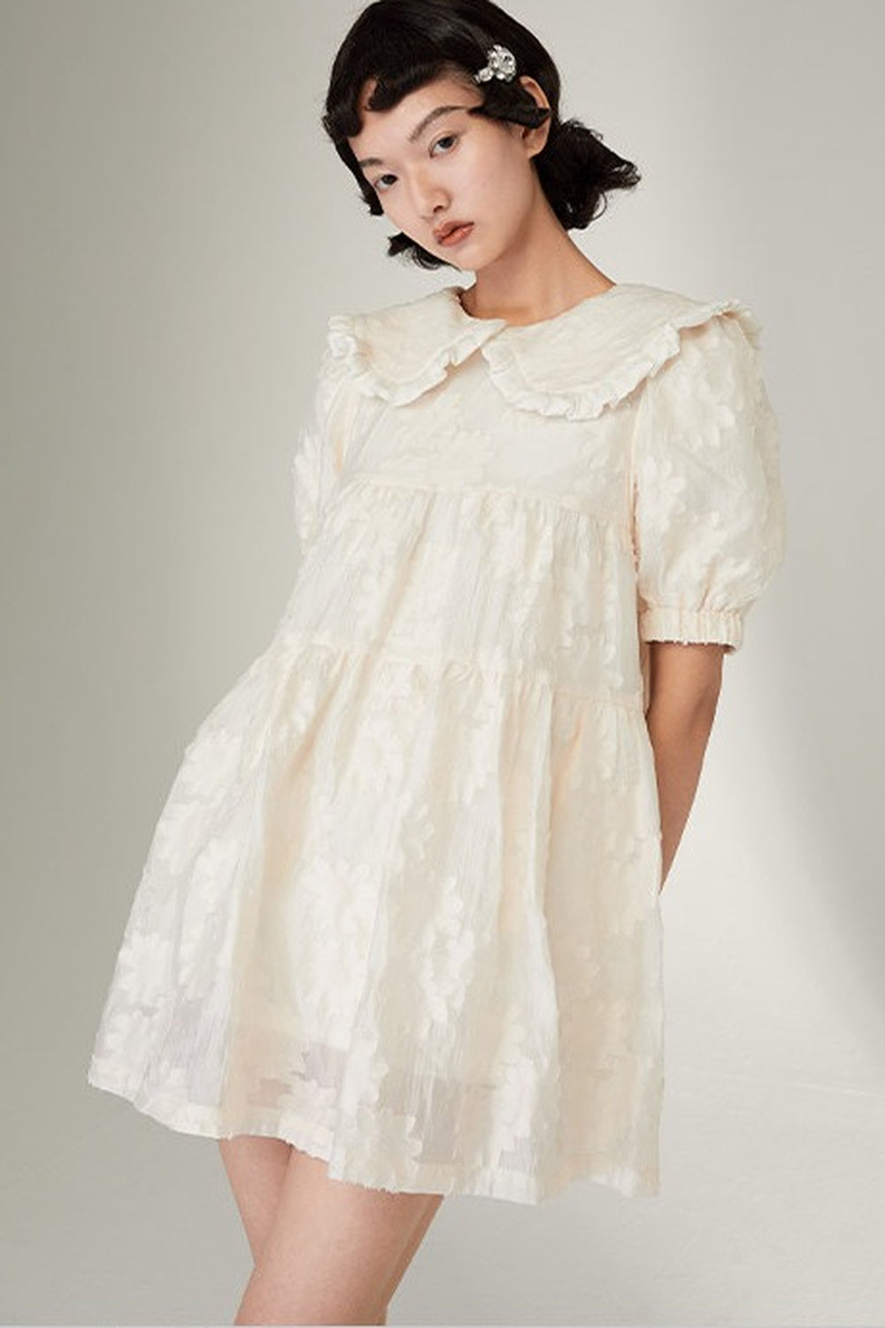 Ruffled Peter Pan Collar Dress