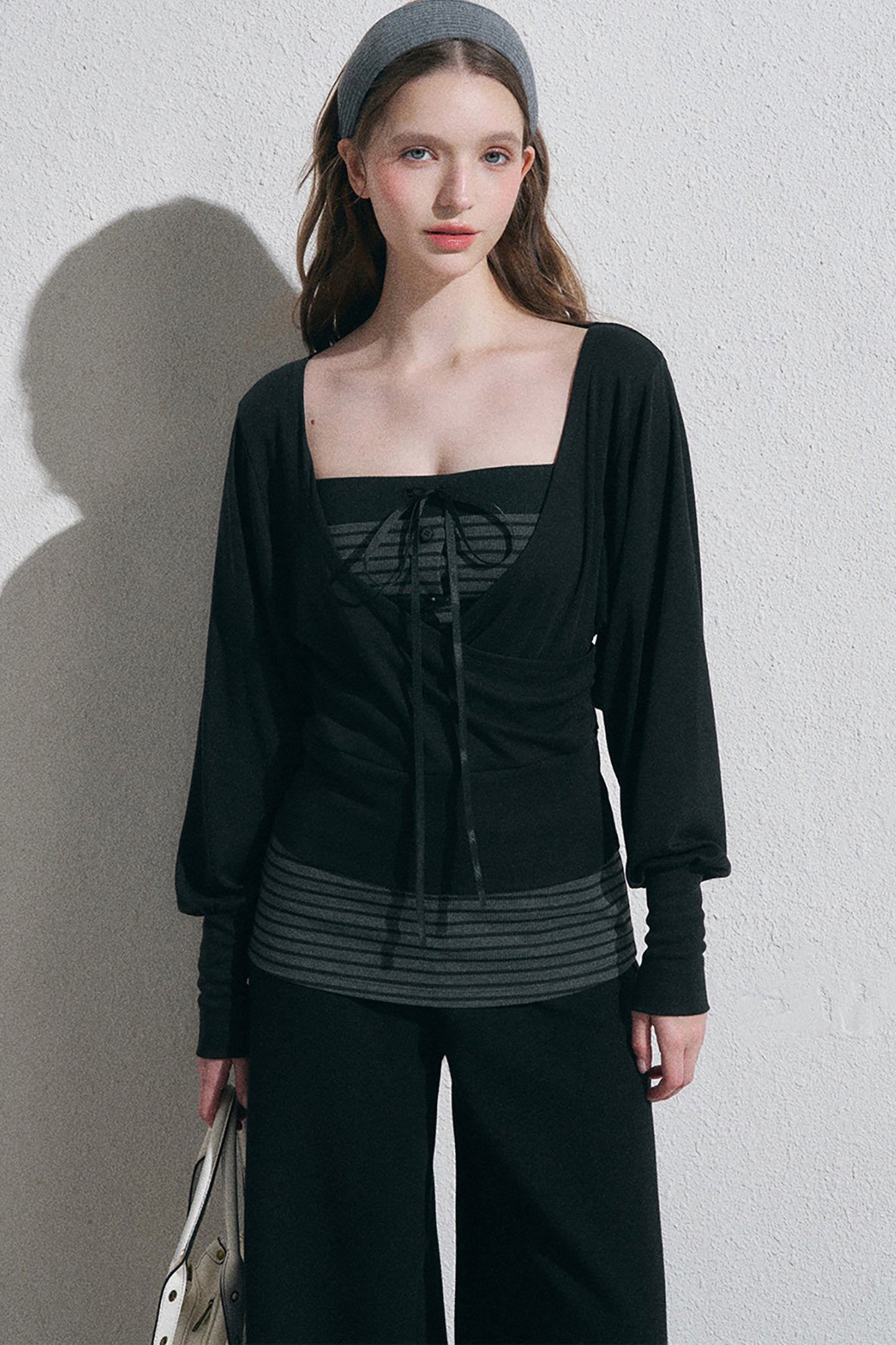 Conjunto de camisa pulóver petite con camisola