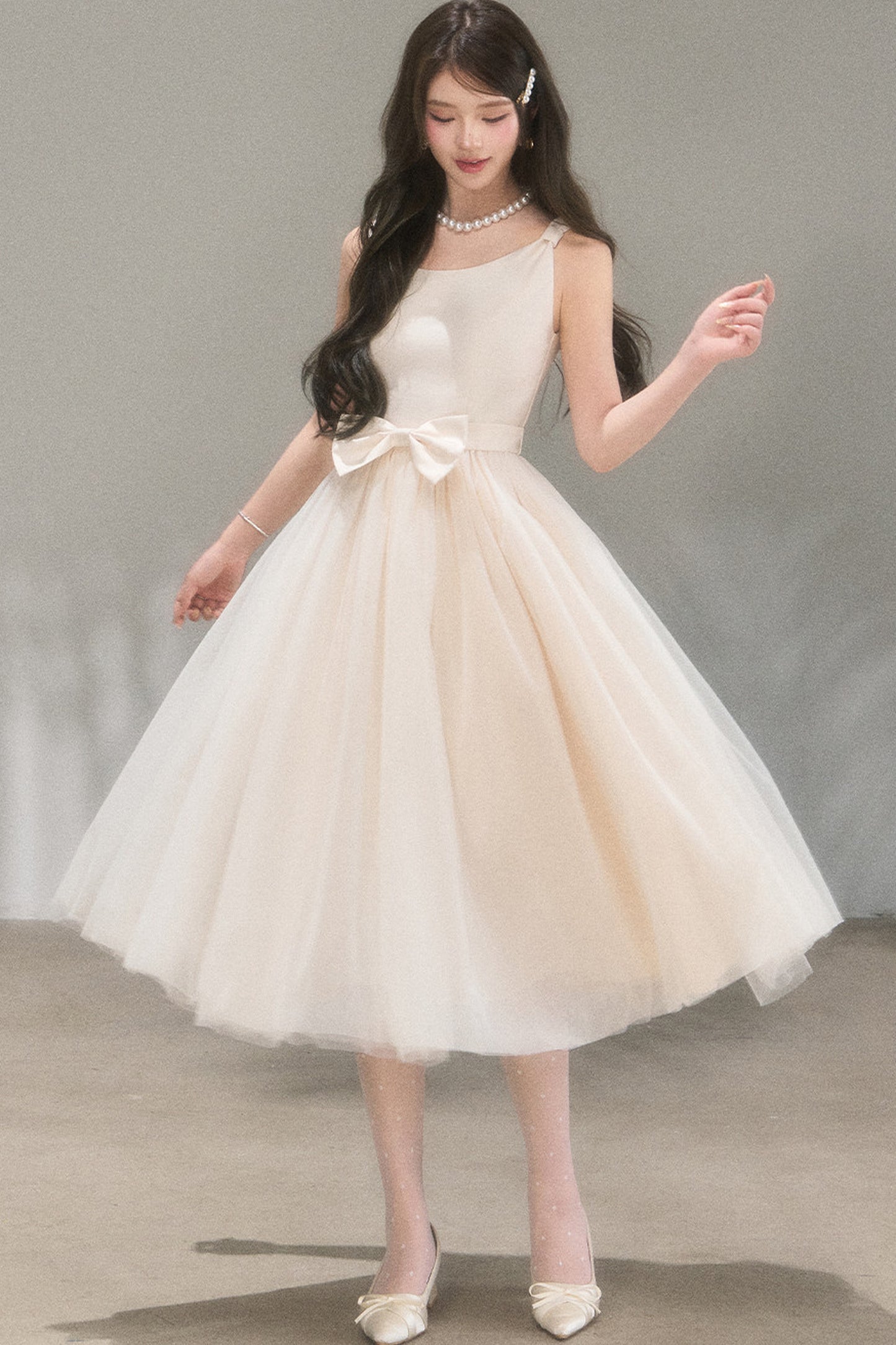 Mondlicht-Netzstoff-Ballettkleid