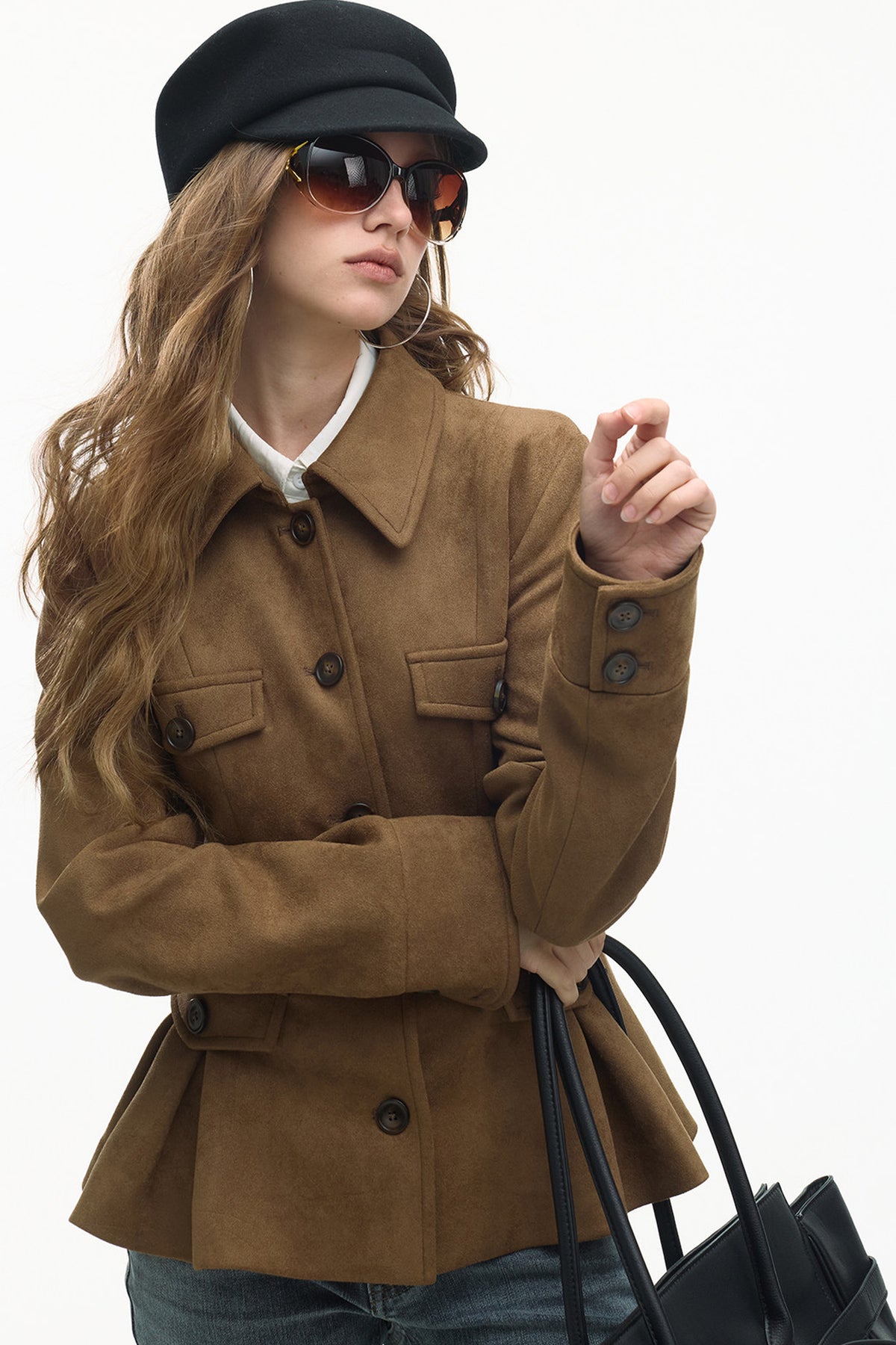 Loose Suede Long Sleeve Jacket
