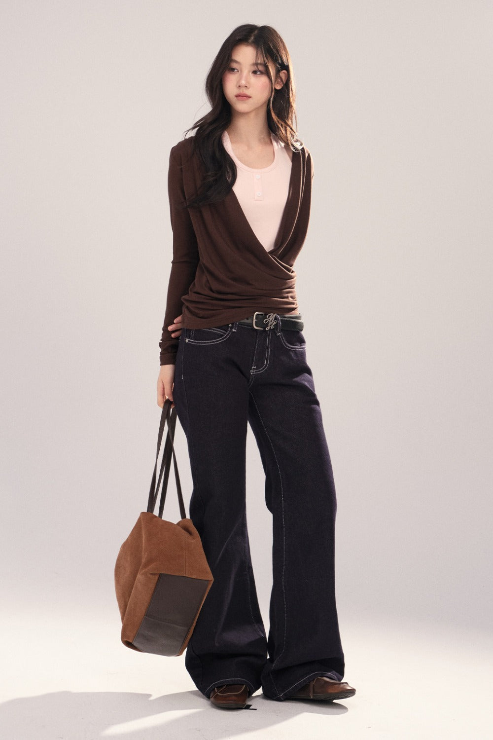 Layered-Look Long-Sleeve Top