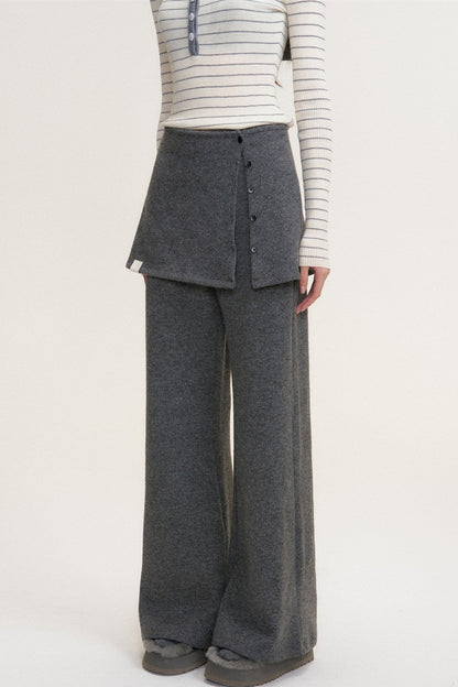 Color-Blocked Fake Two-Piece Knit Set-Up