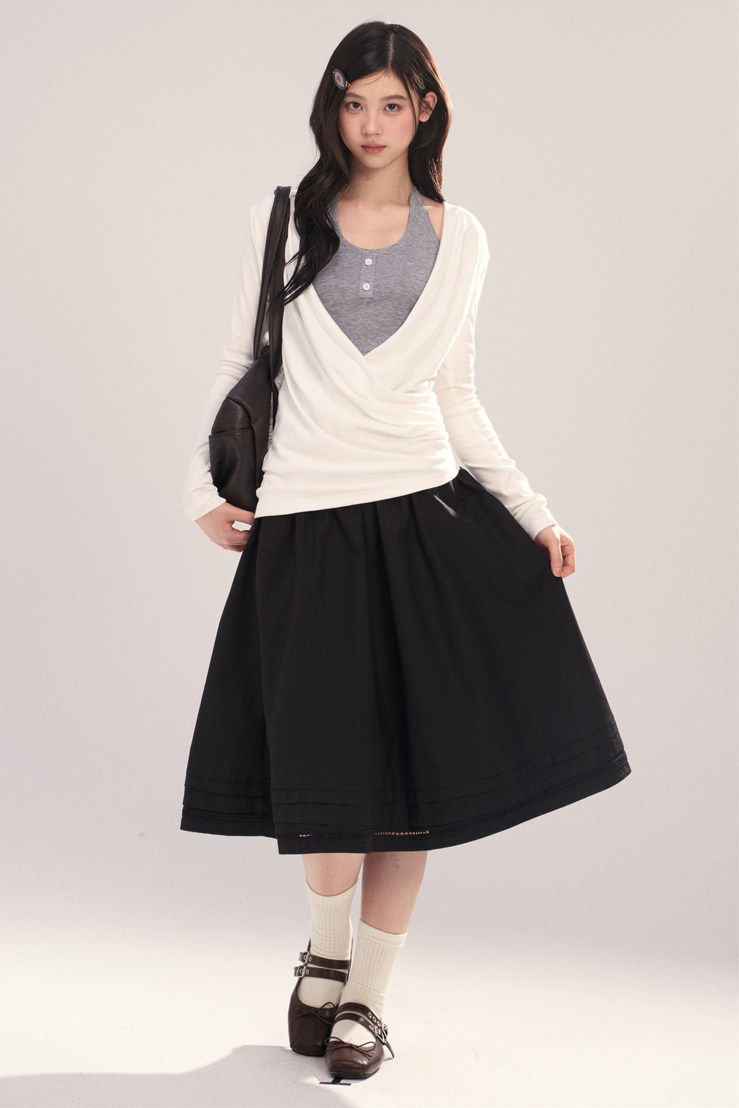 Layered-Look Long-Sleeve Top