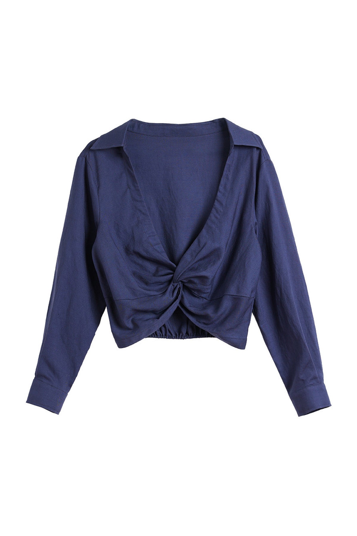 Navy Blue Knot Long Sleeve Shirt Set-Up