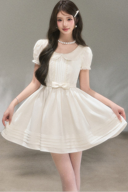 Robe trapèze blanche pure conte de fées