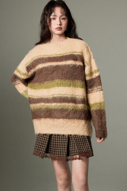 Color-Block Striped Sweater