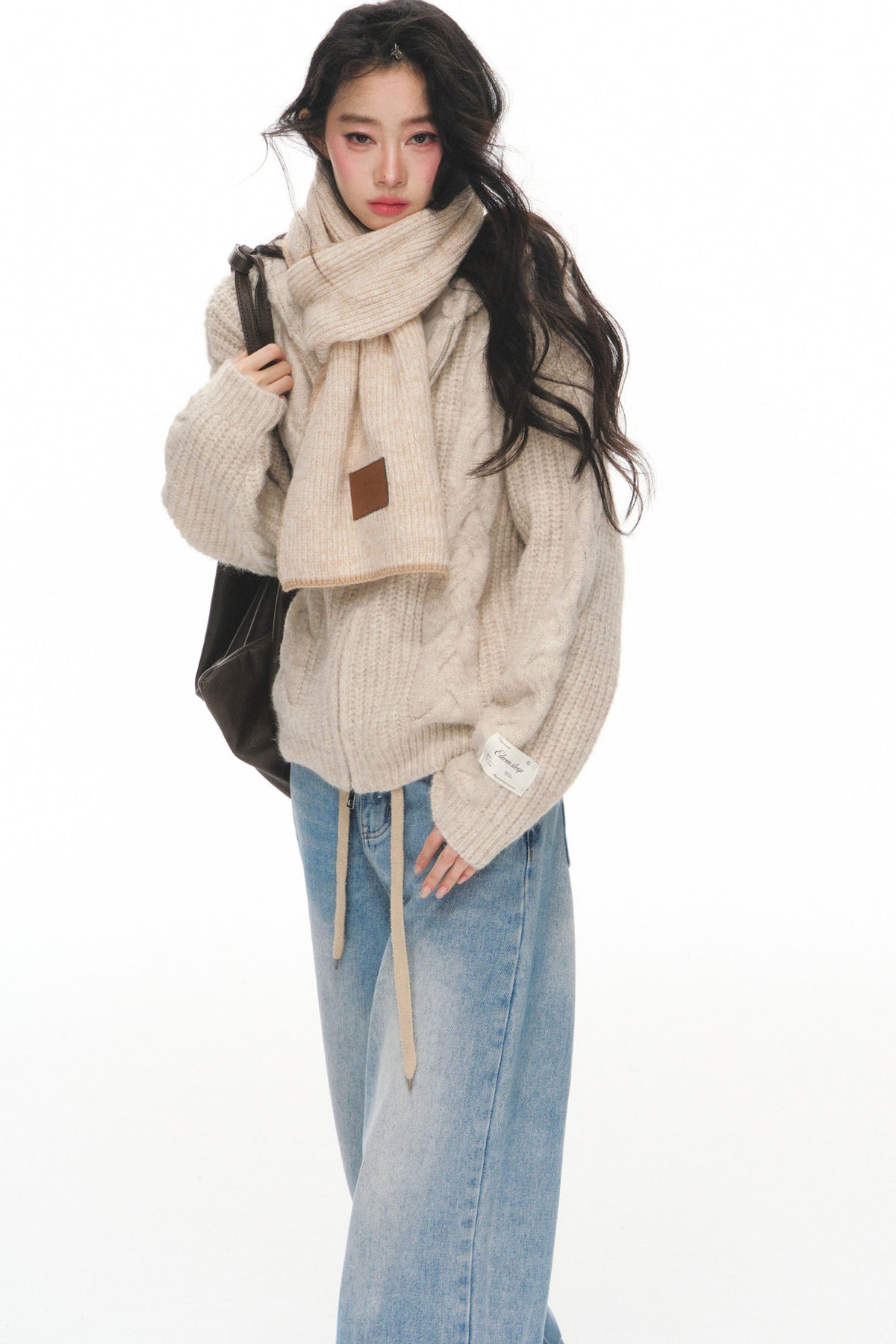 Warm Knitted Scarf Shawl