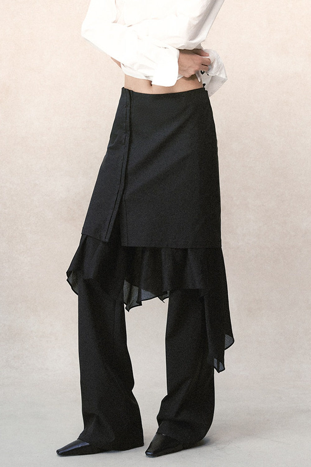 Detachable Ruffle Skirt and Trousers Set