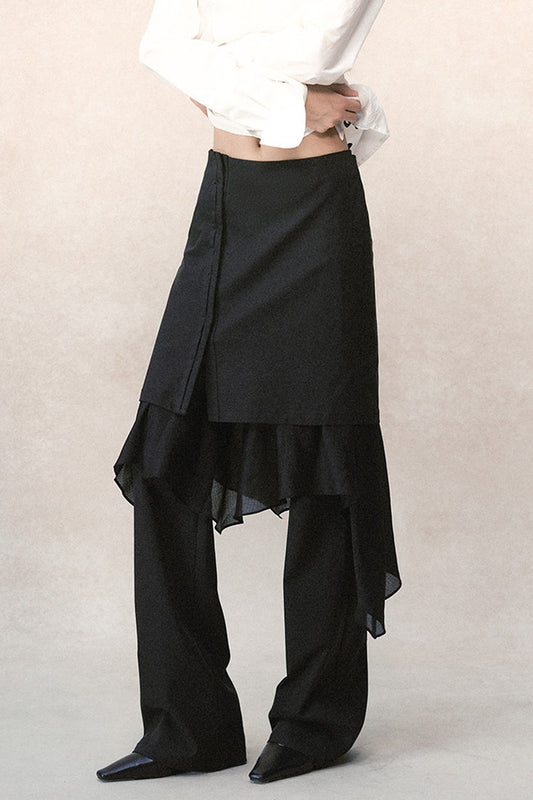 Detachable Ruffle Skirt and Trousers Set