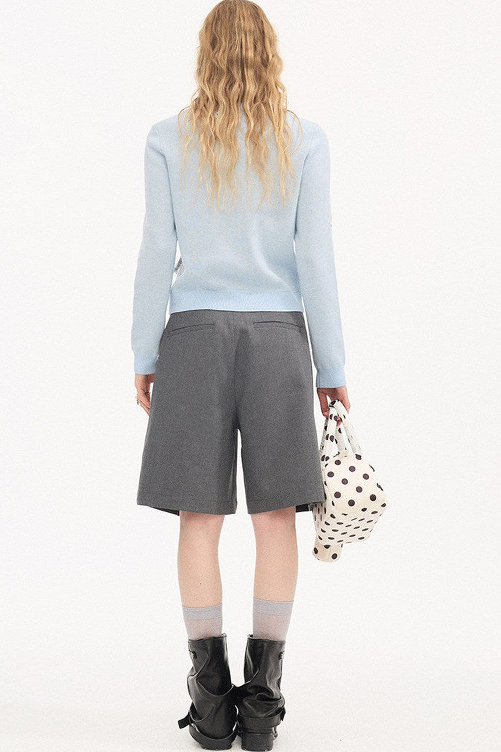 Pleated Gray Shorts