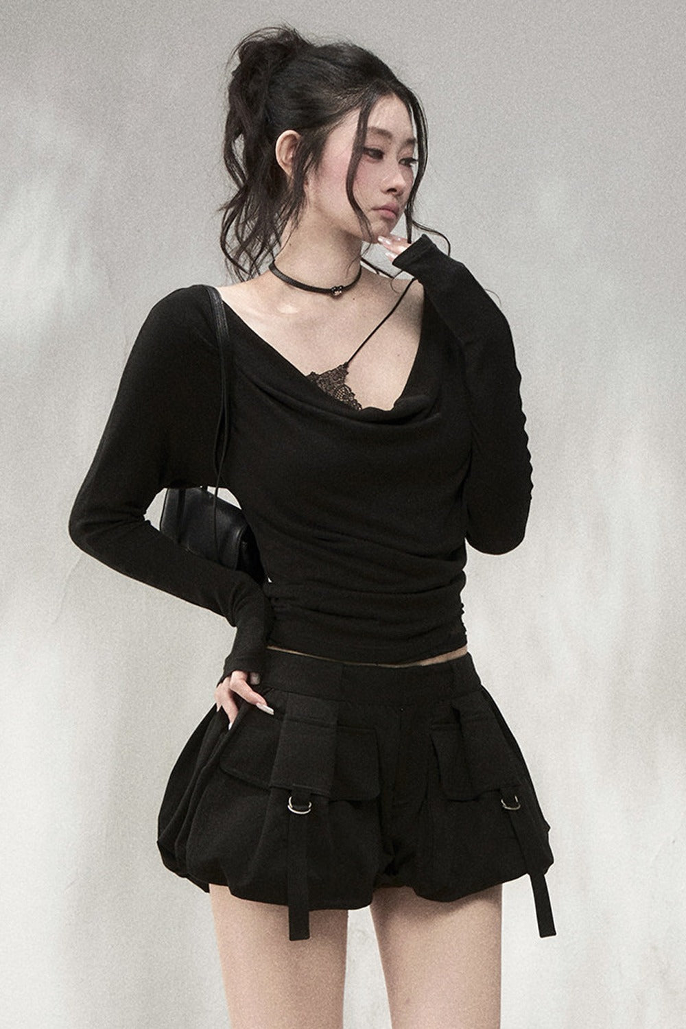 Vintage Puff Cargo Skirt Pants