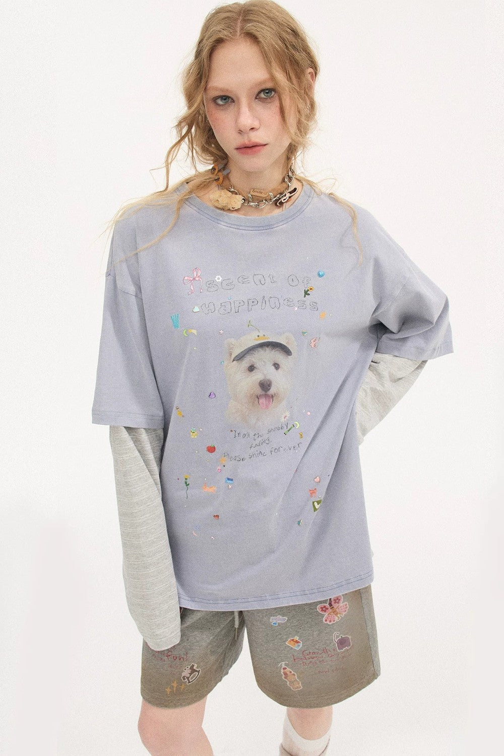 Cartoon Rhinestone Cotton T-Shirt