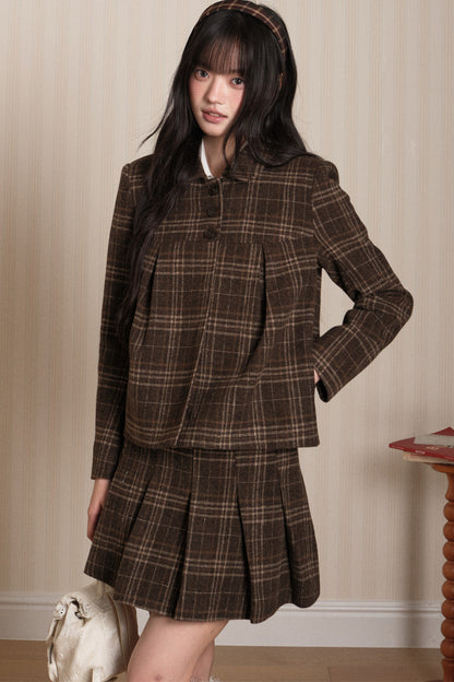 Plaid Top and Pleated Skirt