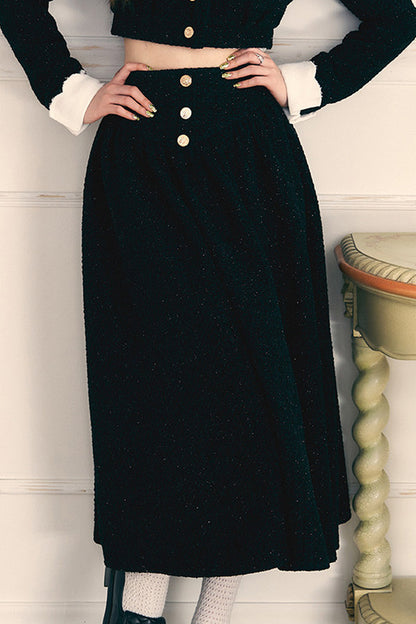 Tweed Jacket and Long Skirt Two-Piece Set