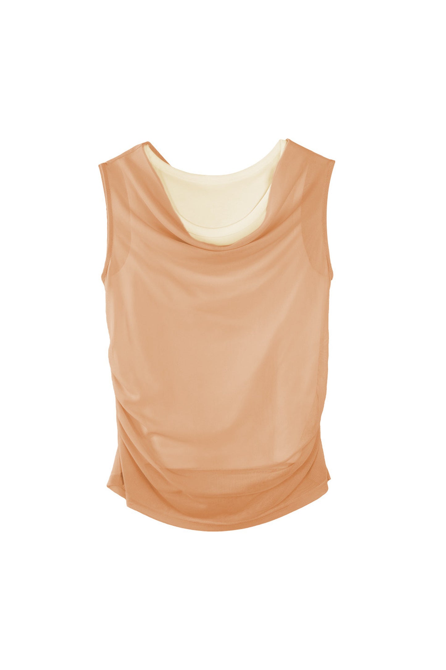 French One-Shoulder Contrasting Color Camisole