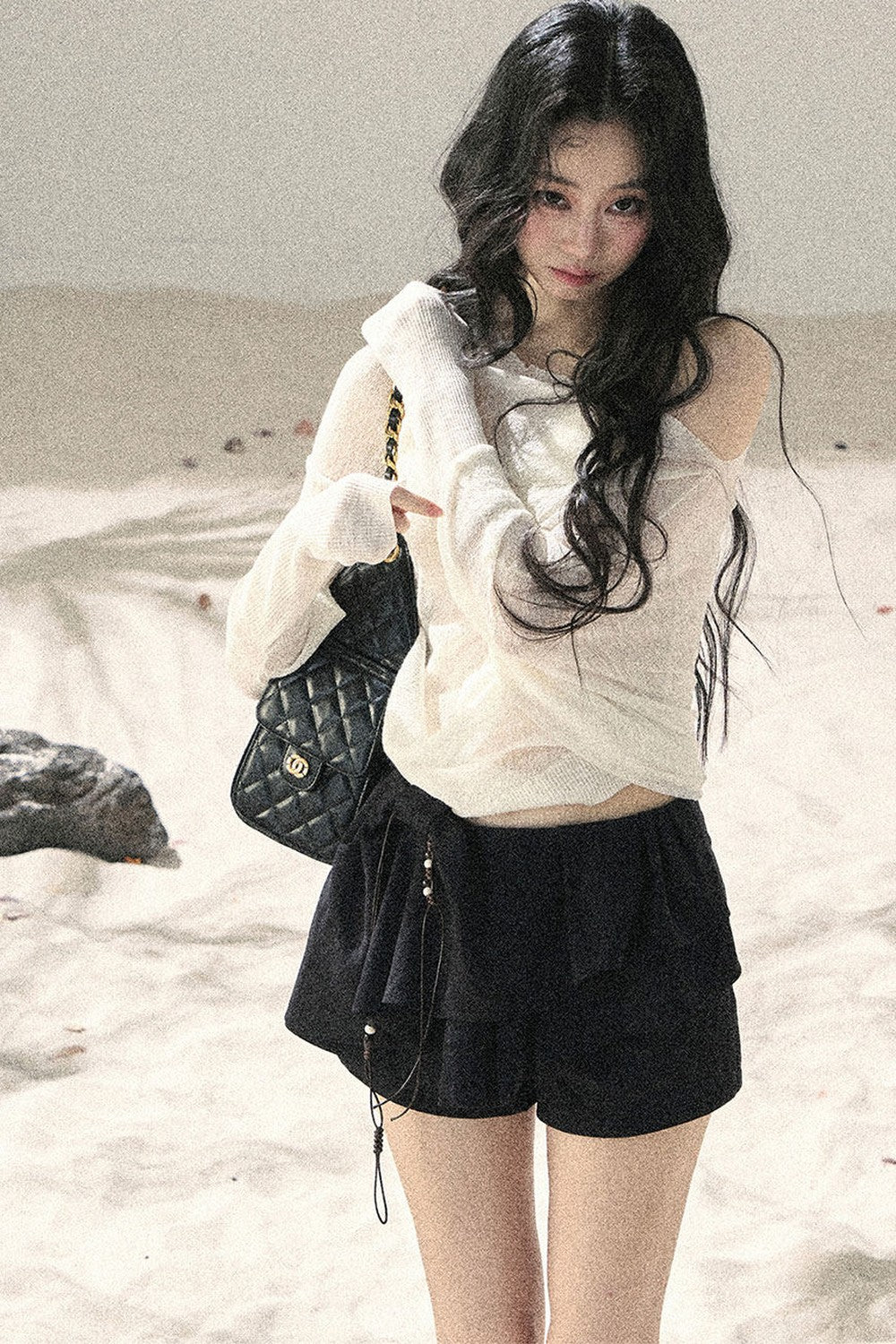 Conjunto de Top Hazy Mist Sin Hombros