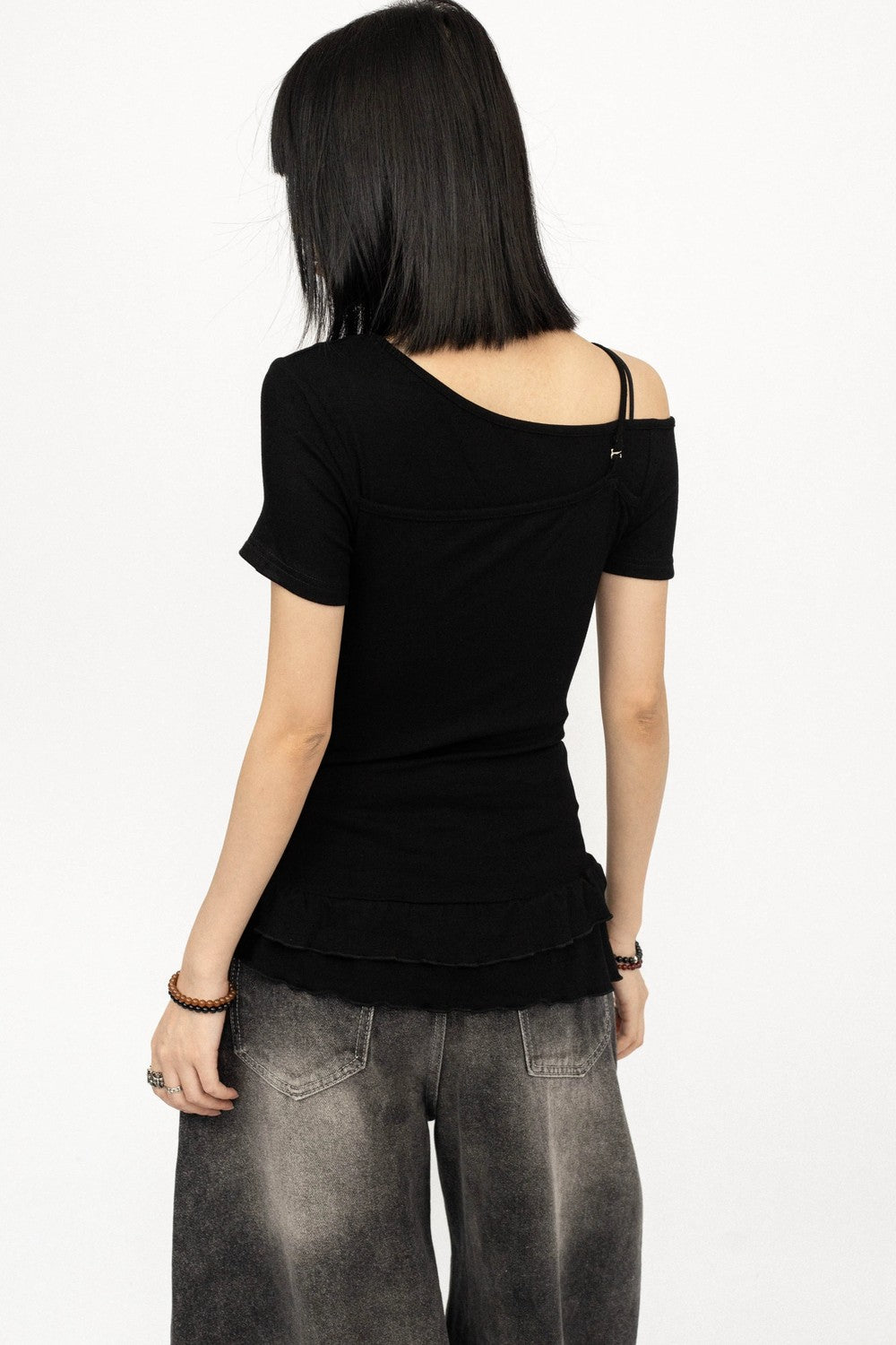 Off-Shoulder Letter Print Top