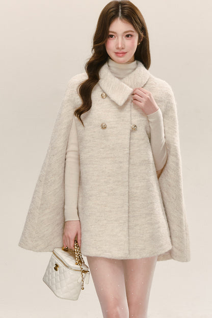 Woolen Cape Shawl Coat