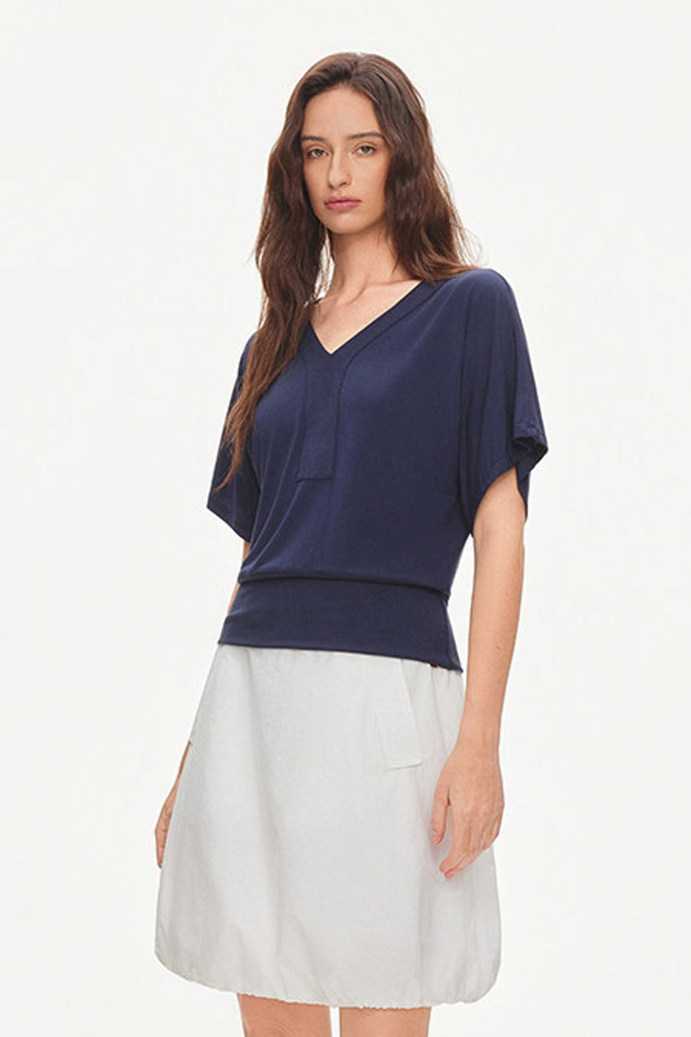 Cotton Drawstring Flower-Bud Skirt