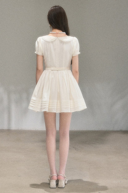 Robe trapèze blanche pure conte de fées