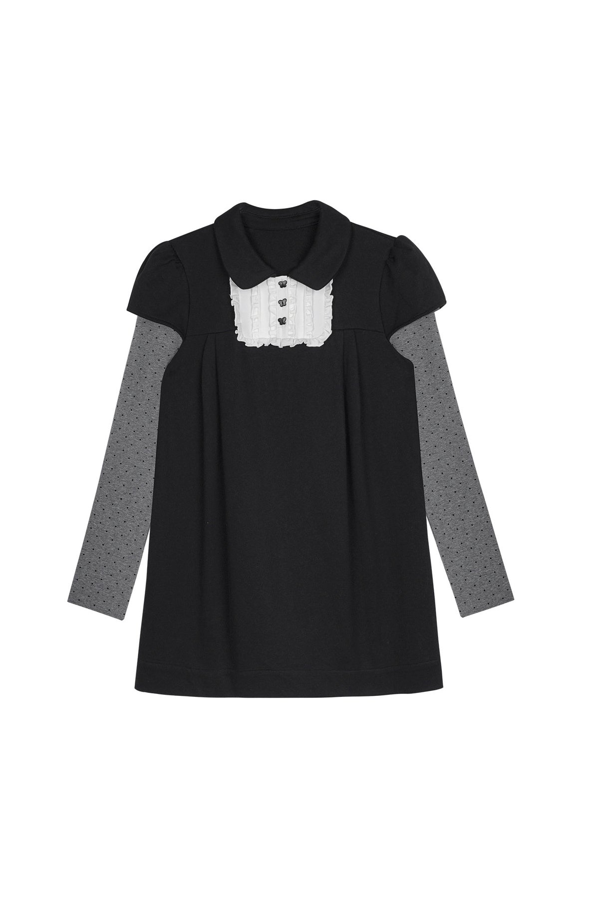 Ruffled Bib Doll Collar Dress
