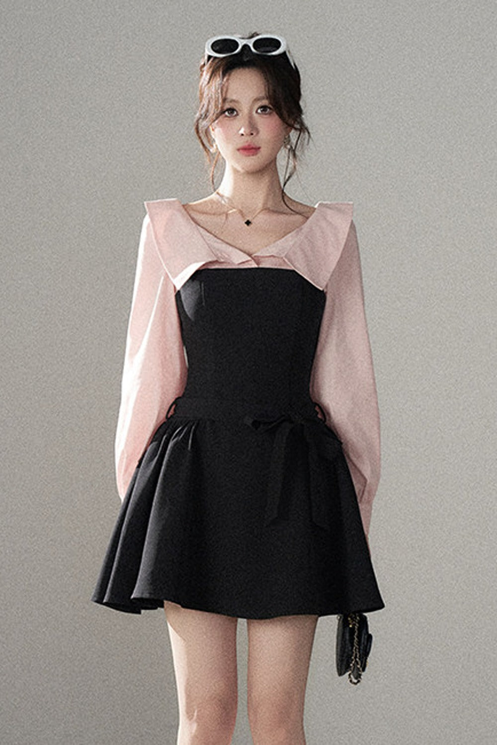 Black Flared Shirt Dress