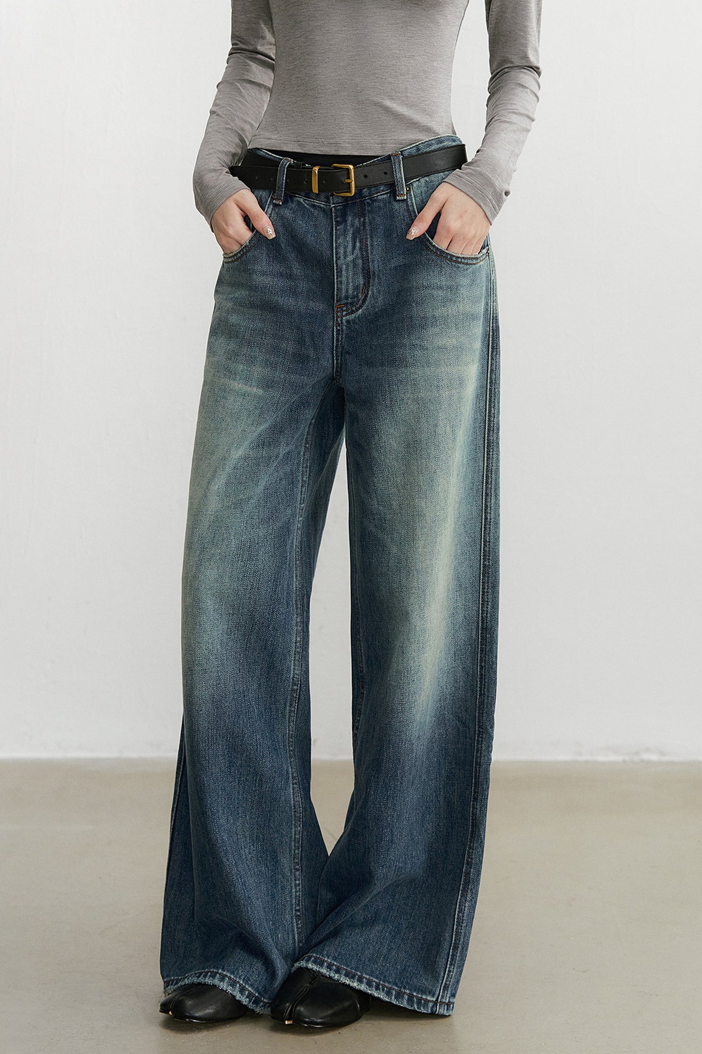 Vintage Washed Denim Pants
