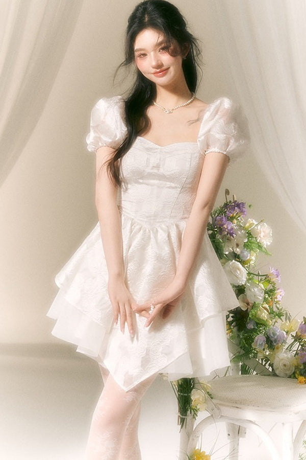Tea Break Puff Sleeve Dress