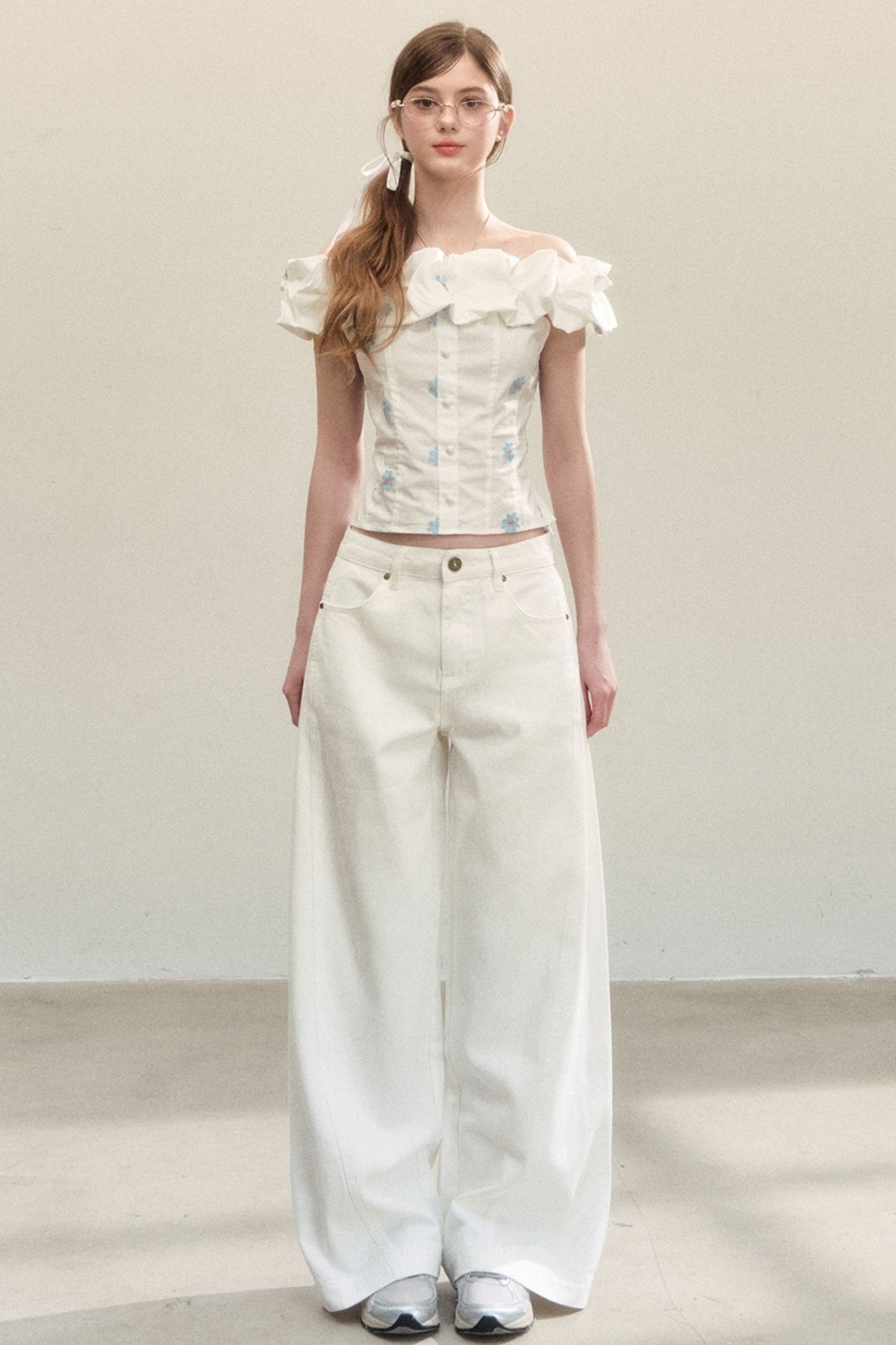 Off-Shoulder Ruffle Shirt